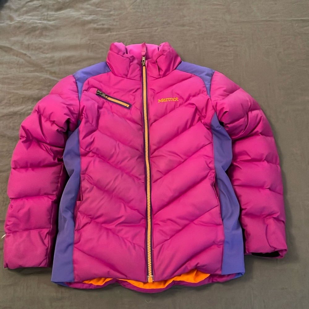 MARMOT 650 down fill  puffer jacket ski winter size M girl’s kids warm pink